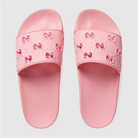 pale pink gucci slides|all pink Gucci slides.